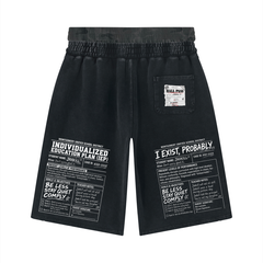 Unisex Vintage Wash Distressed Wide Leg Shorts — image 2