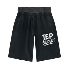 Unisex Vintage Wash Distressed Wide Leg Shorts — image 1